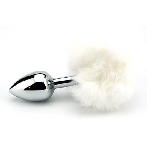 Furry Fantasy White Bunny Tail Butt Plug 