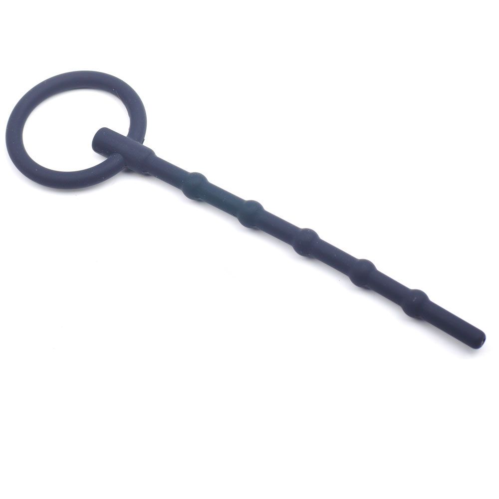6 Inch Beaded Silicone Cum Thru Penis Plug with Ring|Product View|"Ring plug - product view"