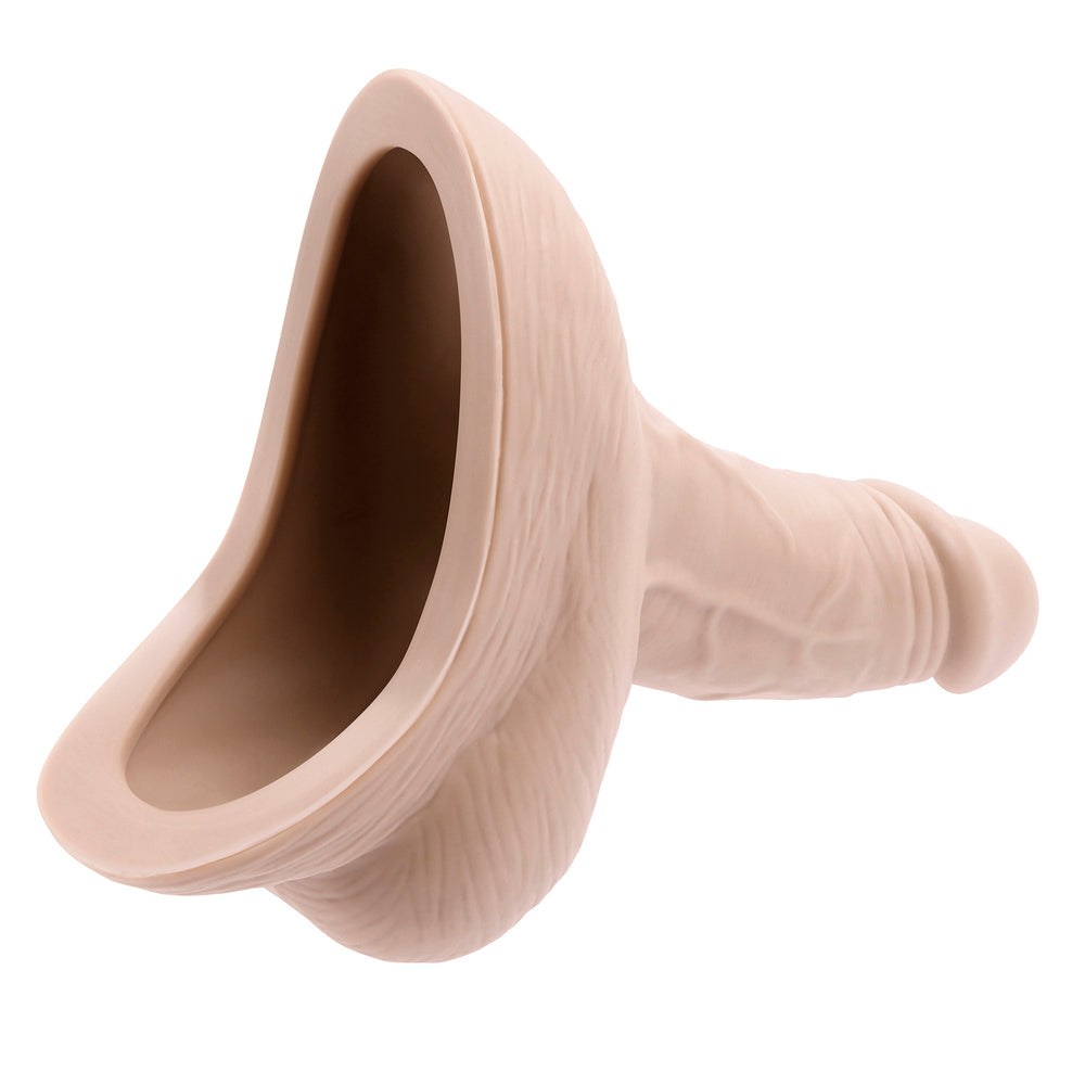 Gender X Stand to Pee Silicone Light Flesh | Side View | "Light flesh stp - side view"