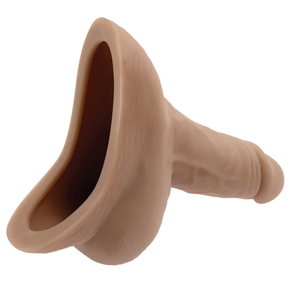 Gender X Stand to Pee Silicone Med Flesh | Side View | "Med flesh stp - side view"