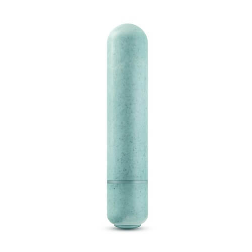 Gaia-Biodegradable-Eco-Bullet-Vibrator-Blue|Front View|"eco-friendly blue bullet vibrator - front view"