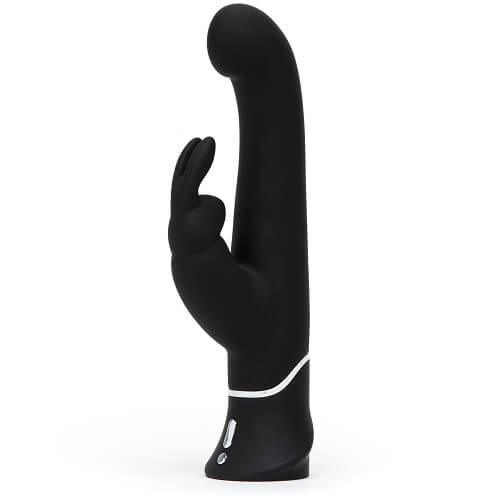 Happy-Rabbit-G-Spot-Stroker-Rechargeable-Rabbit-Vibrator|Side|"ergonomic curved shaft and rabbit ears - side view"