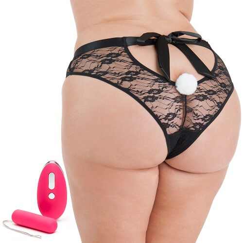 Happy-Rabbit-Plus-Size-Remote-Control-Knicker-Vibrator|Front|"discreet plus size remote control vibrator - front view"