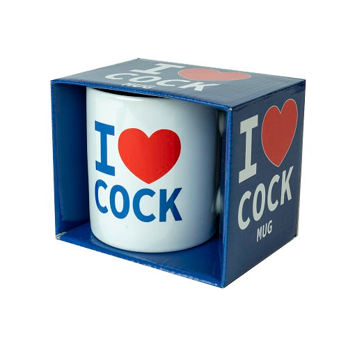 I Love Cock Mug | Front View | "novelty coffee mug - front view"