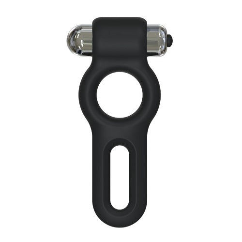 JoyRings-Silicone-Vibrating-Cock-and-Ball-Ring|Front|"dual stimulation vibrating ring - front view"