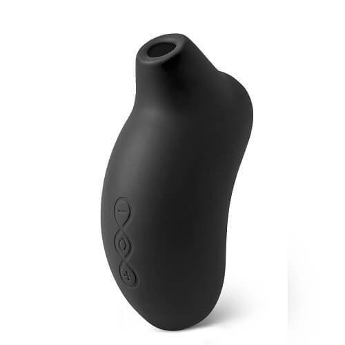 LELO-SONA-Sonic-Clitoral-Massager-Black|Front|"black sonic wave clitoral stimulator - front view"