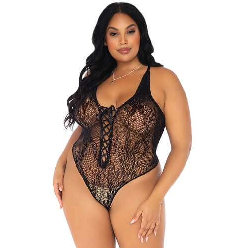 Leg Avenue Plus Size Floral Lace Thong Body Adult Toys Direct