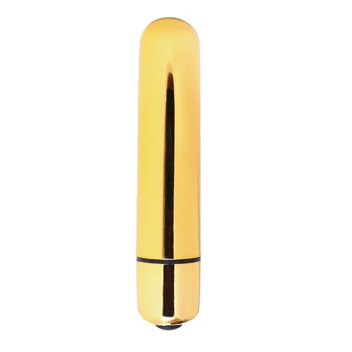 Loving-Joy-10-Function-Gold-Bullet-Vibrator|Front|"metallic gold bullet vibrator - front view"
