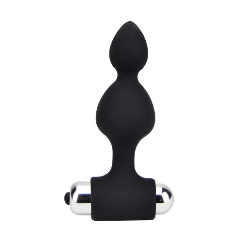 Loving Joy 10 Function Vibrating Anal Beads | Main View | "black silicone vibrating anal beads - main view"