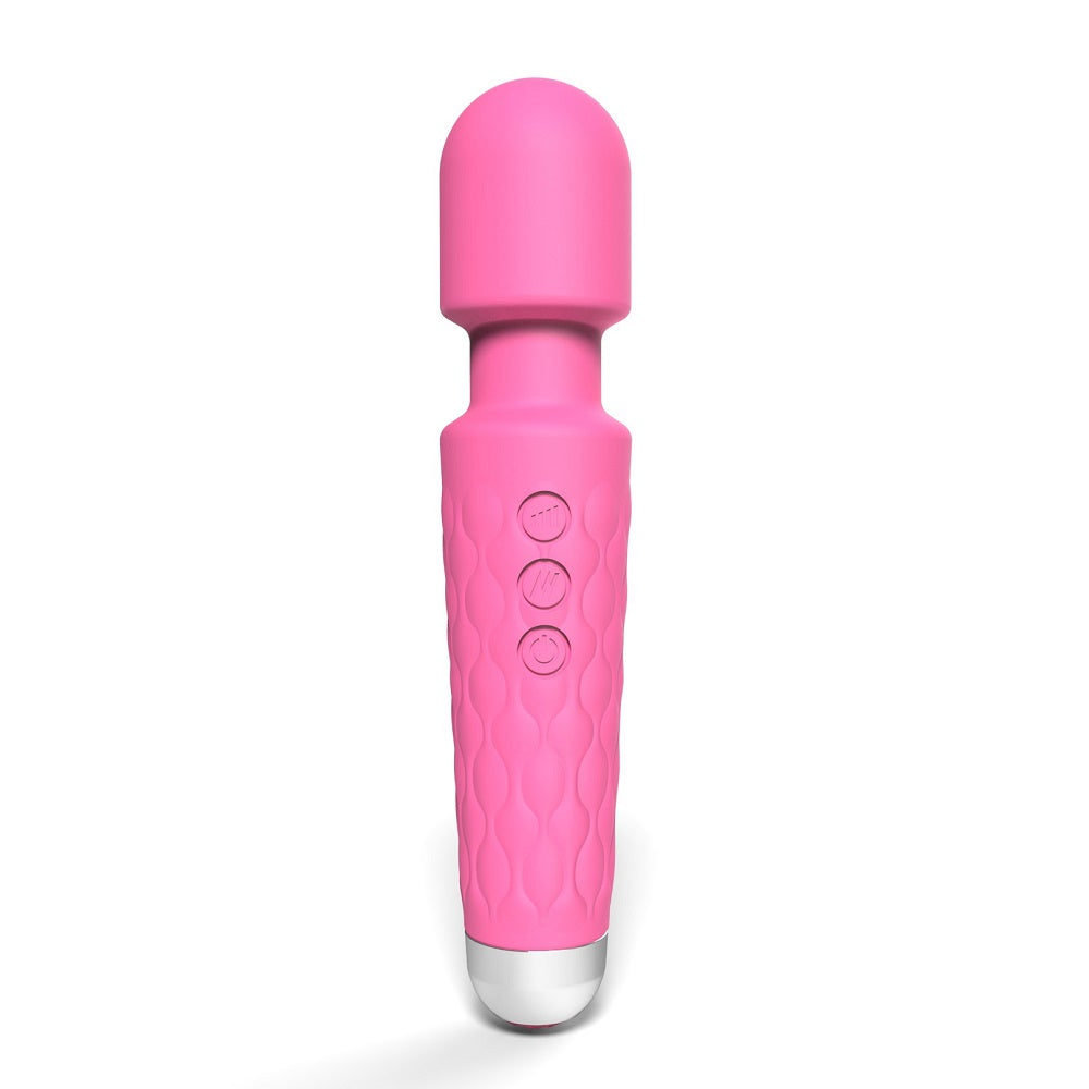 Loving Joy 20 Function Wand Vibrator Pink|Front View|"powerful wand vibrator pink - front view"