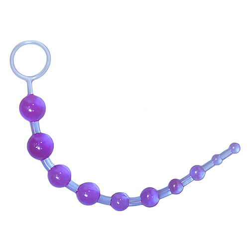 Loving Joy Anal Love Beads Purple | Front View | Purple graduated beads