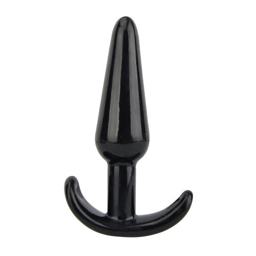 Loving Joy Butt Plug Black | Front View | "black butt plug - front view"