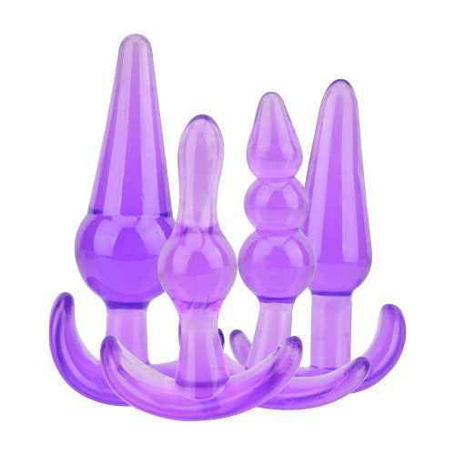 Loving Joy Butt Plug Training Kit Purple | Front View | "purple plug training kit - front view"