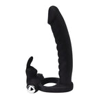 Loving Joy Double Fun Vibrating Rabbit Double Penetration Strap-On|Front View|"rabbit double penetration strap on - front view"