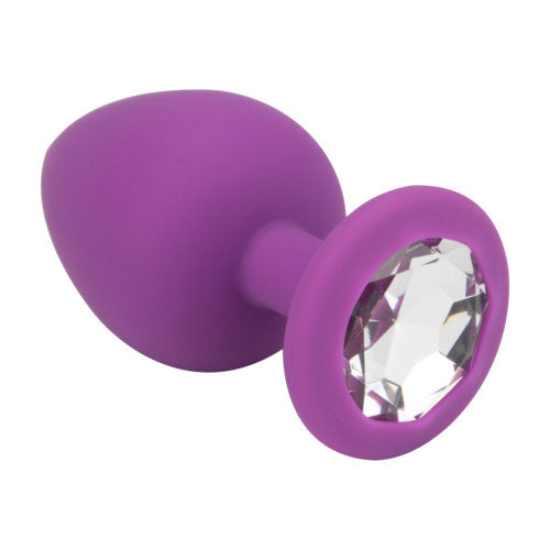 Loving Joy Jewelled Silicone Butt Plug Purple -Large Adult Toys Direct