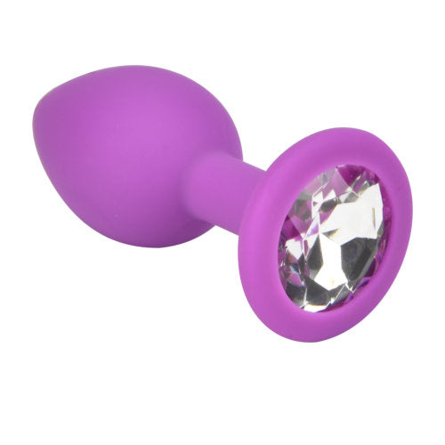 Loving Joy Jewelled Silicone Butt Plug Purple -Small Adult Toys Direct
