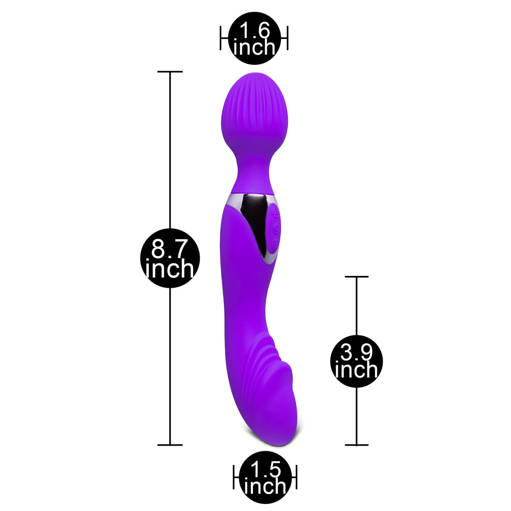 10 Speed Double Ended Wand Massager|Detail View|"Dual wand - detail view"