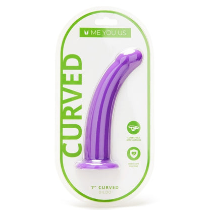 Me You Us 7 Inch Curved Silicone Dildo | Detail View | "Curved silicone dildo - detail view"