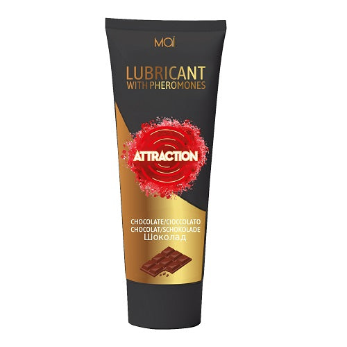 Mai Attraction Lubricant with Pheromones Chocolate 100ml | Front View | "chocolate pheromone lubricant - front view"
