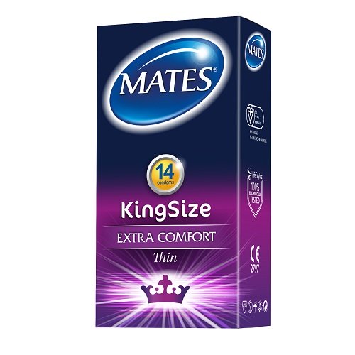 Mates King Size Condoms 14 Pack | Main View | "king size condom pack - main view"