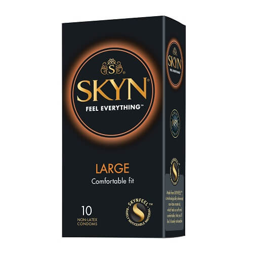 Mates-SKYN-Large-Non-Latex-Condoms-10-Pack|Front|"large size non latex condoms - front view"