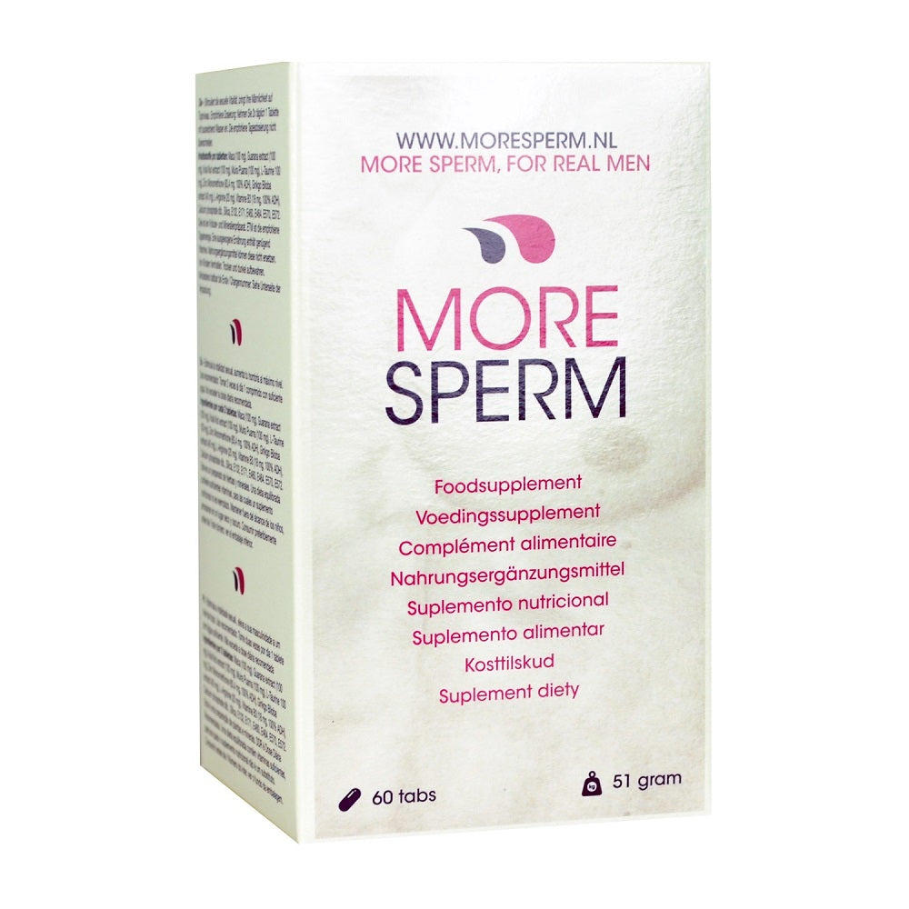 More Sperm Production Tablets|Front View|"sperm enhancement pills - front view"
