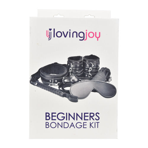 Loving-Joy-Beginners-Bondage-Kit-Black-8-Piece|Package View|"bondage kit contents - package view"