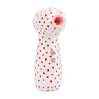 Loving Joy 2 in 1 Suction Vibrator Polka Dot | Angle View | "dual function stimulator shown at angle - angle view"