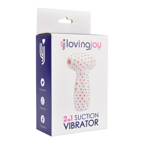 Loving Joy 2 in 1 Suction Vibrator Polka Dot | Package Side View | "product packaging side - package side view"