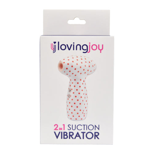 Loving Joy 2 in 1 Suction Vibrator Polka Dot | Package Back View | "product packaging back - package back view"