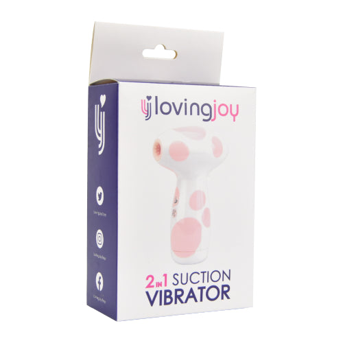 Loving Joy 2 in 1 Suction Vibrator Jumbo Dot | Package Side View | "product packaging side - package side view"