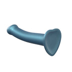 Strap-on-Me Duck Egg Blue Metallic Shine Mono Density Dildo Medium | Angle View 2 | "different angle showing design - angle view"