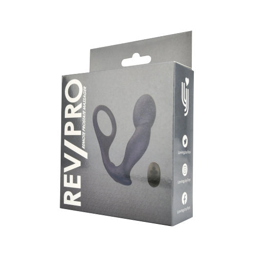 Rev-Pro Remote Controlled Silicone Prostate Massager | Package View 3 | "side of product packaging - package view"