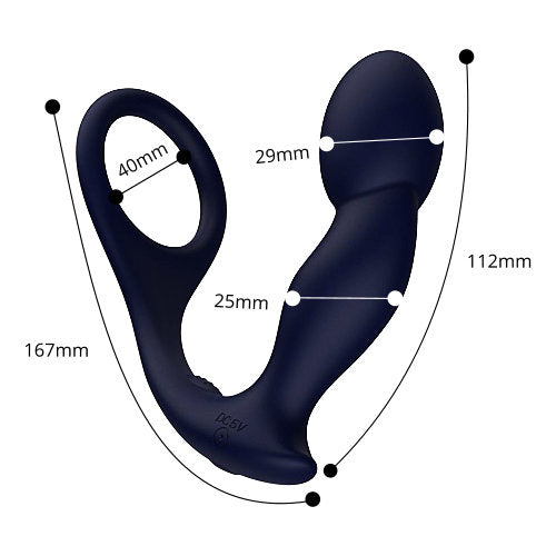 Rev-Pro Remote Controlled Silicone Prostate Massager | Package View 2 | "back of product packaging - package view"