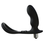 Rev-Pro Vibrating Prostate Massager with Cock Ring | Angle View | "side angle of prostate massager showing features - angle view"