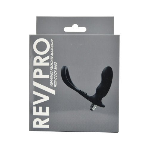 Rev-Pro Vibrating Prostate Massager | Main View | "black silicone prostate massager - main view"