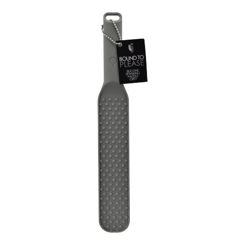 Bound to Please Silicone Spanking Paddle Grey | Front View | "grey silicone paddle - front view"