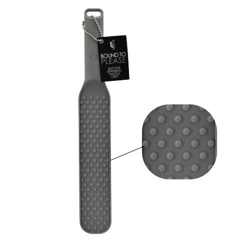 Bound to Please Silicone Spanking Paddle Grey | Front View | "grey silicone paddle - front view"