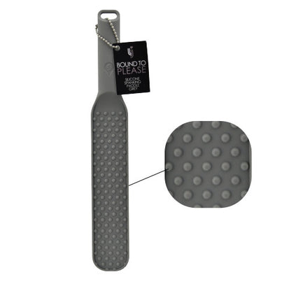 Bound to Please Silicone Spanking Paddle Grey | Front View | "grey silicone paddle - front view"