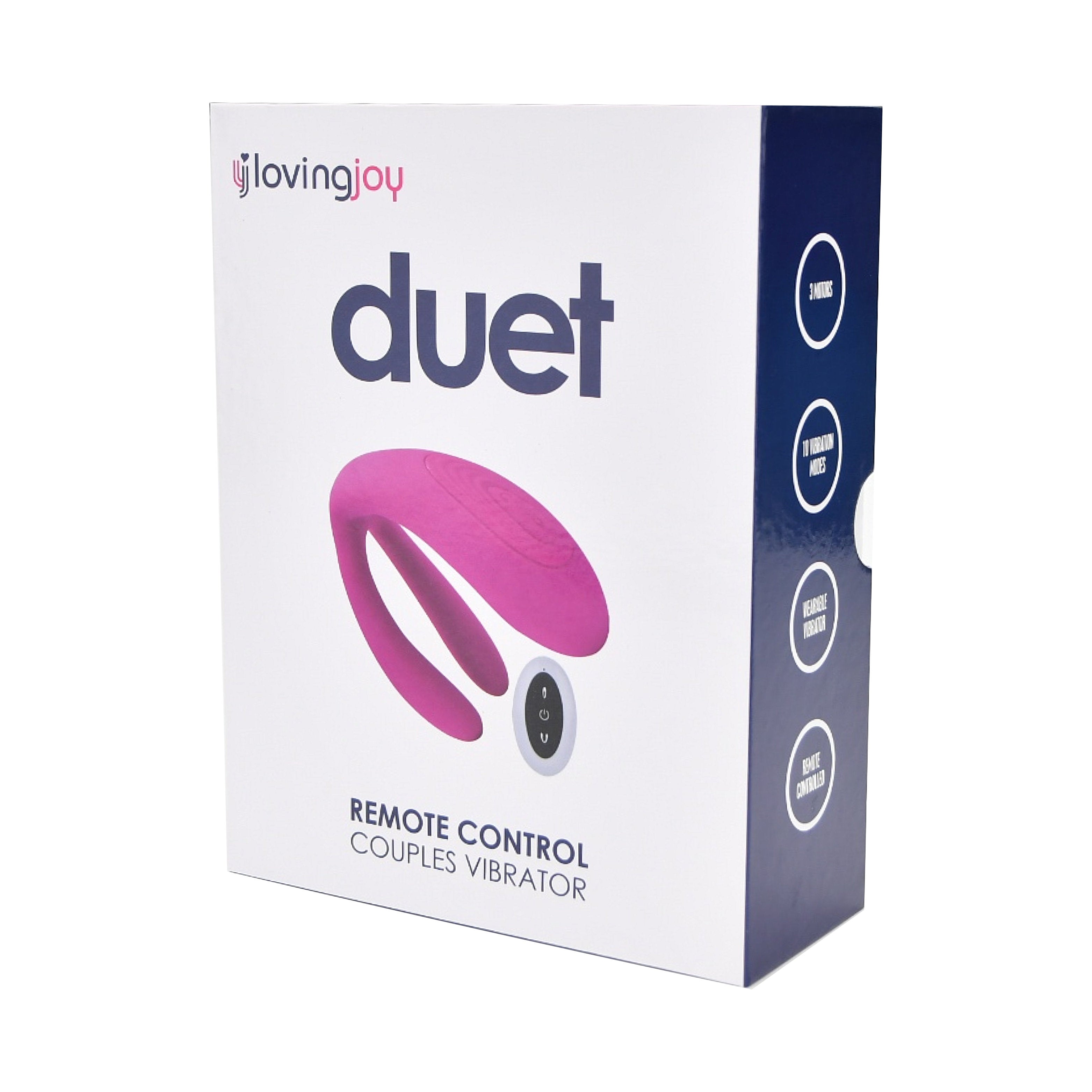 Loving Joy Duet Remote Control Couples Vibrator|Detail View|"Remote control couples vibrator package view 2 - detail view"