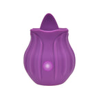 Loving Joy Rose Licking Clitoral Vibrator Purple|Detail View|"licking vibrator - detail view"