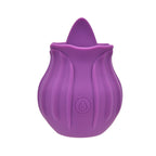 Loving Joy Rose Licking Clitoral Vibrator Purple|Front View|"licking vibrator purple - front view"