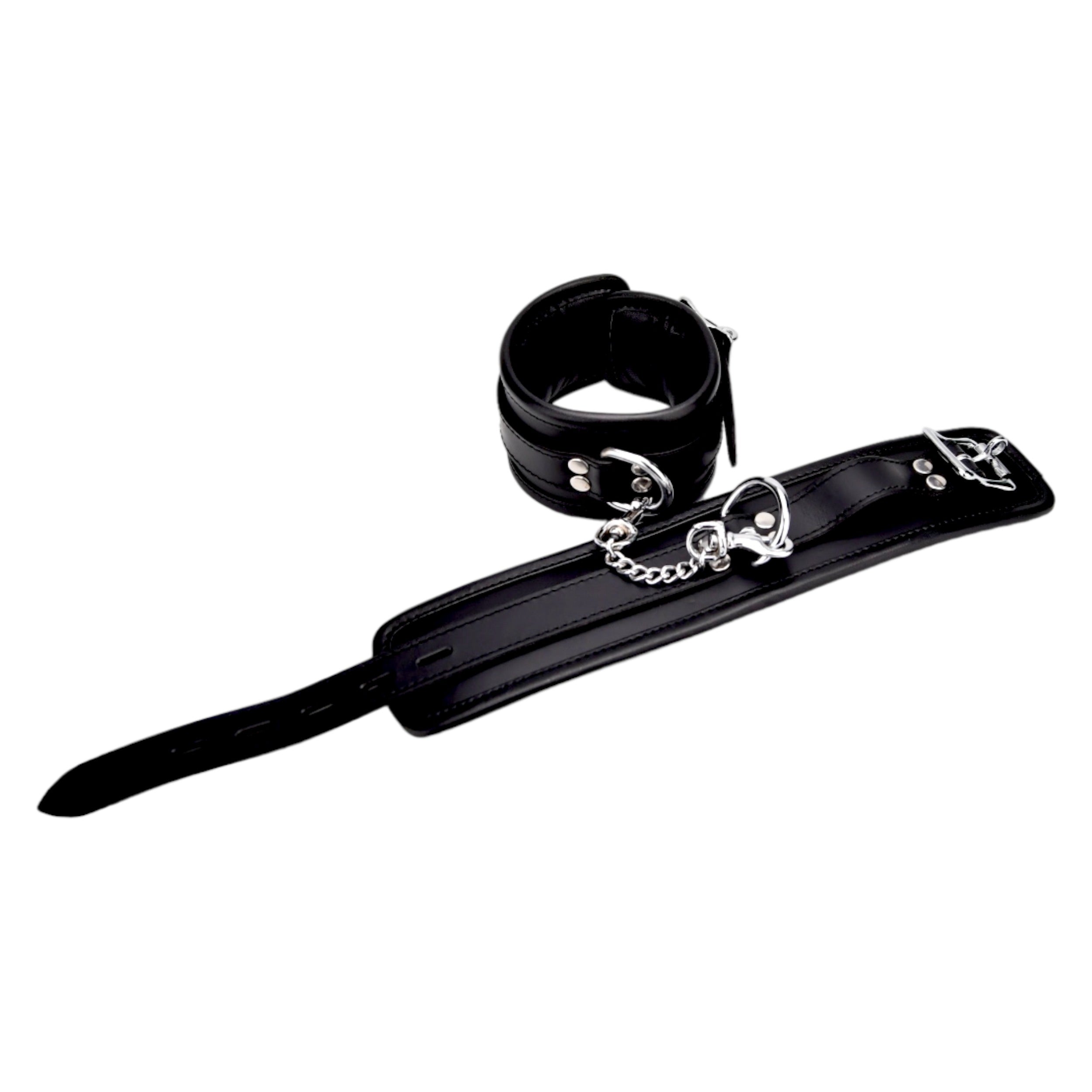 BOUND Leather Wrist Restraints|Detail View|"leather wrist cuffs - detail view"