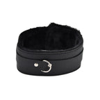 Bound to Play Beginner's Bondage Kit Black (8 Piece)|Side View|"black bondage kit ankle cuffs - side view"