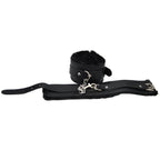 Bound to Play Beginner's Bondage Kit Black (8 Piece)|Side View|"black bondage kit ankle cuffs - side view"