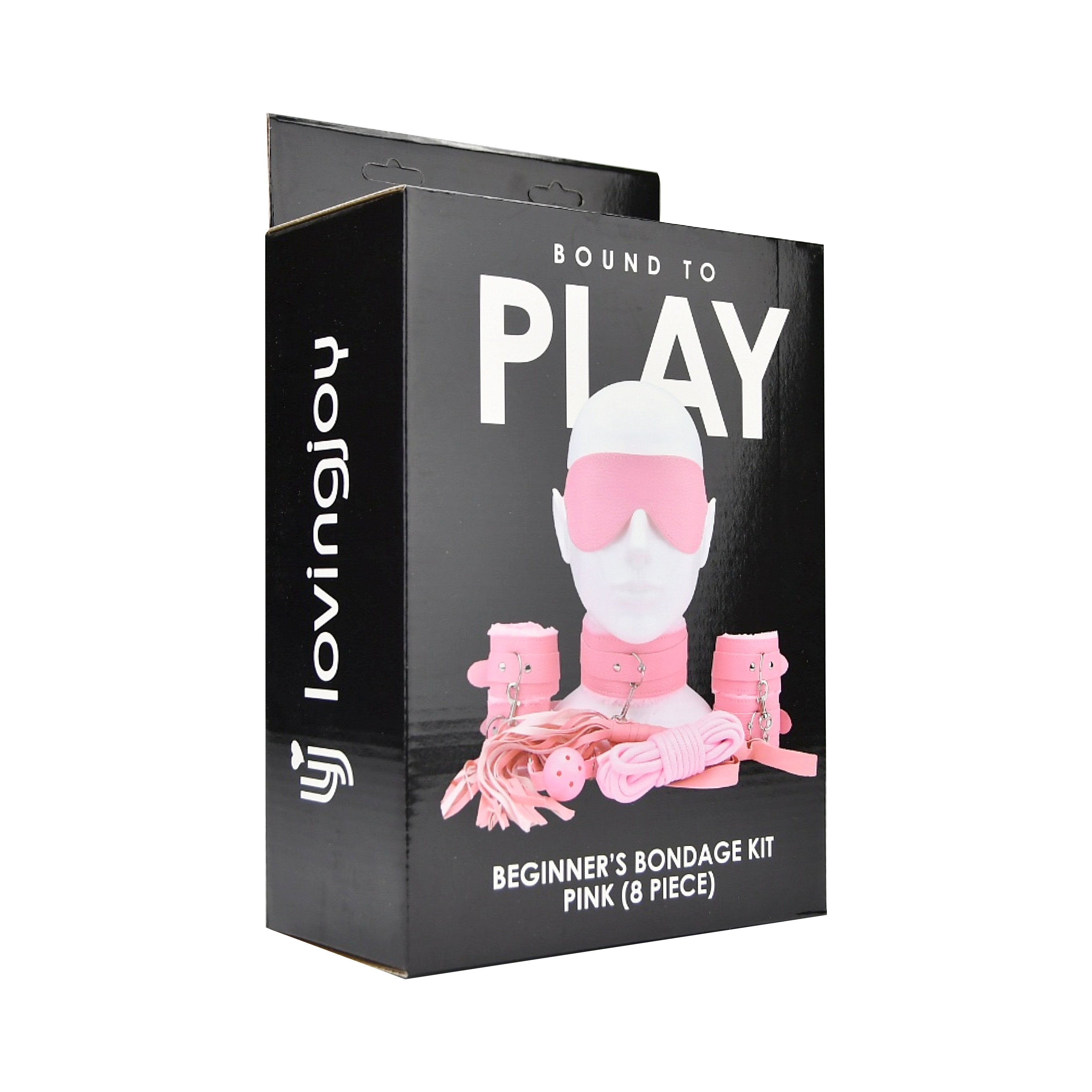 Bound to Play Beginner's Bondage Kit Pink (8 Piece)|Detail View|"pink bondage kit collar - detail view"