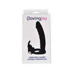 Loving Joy Double Fun Vibrating Rabbit Double Penetration Strap-On|Back View|"rabbit double penetration strap on - back view"