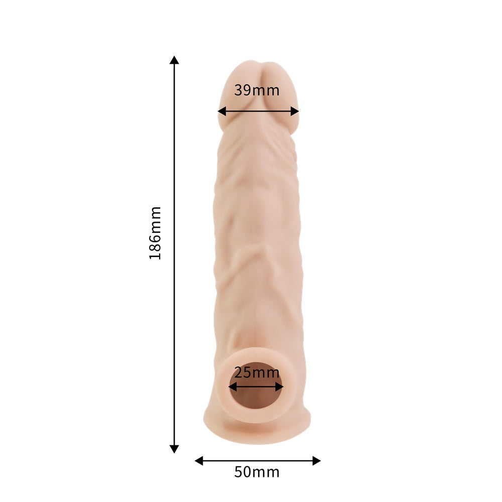 Rev-Sleeves 8.5 Inch Realistic Silicone Penis Extension Sleeve