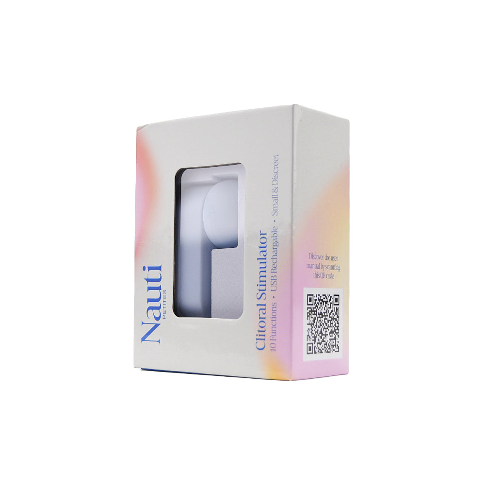 Nauti Petites 10 Function Clitoral Stimulator | Box Side View | "Clitoral stimulator - box side view"