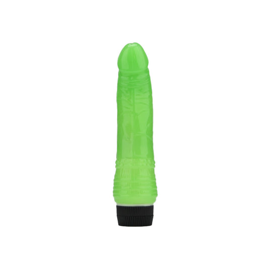 Loving Joy 7 inch Realistic Vibrator Glow in the Dark | Front View | "Glow in dark vibrator - front view"